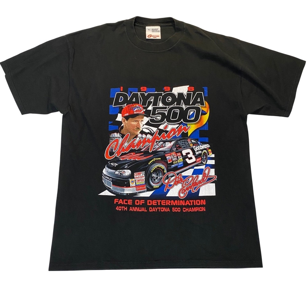 Vintage Dale Earnhardt 1998 Daytona 500 Champion T Shirt XL NASCAR Black